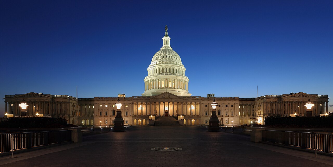 US Capitol at dusk