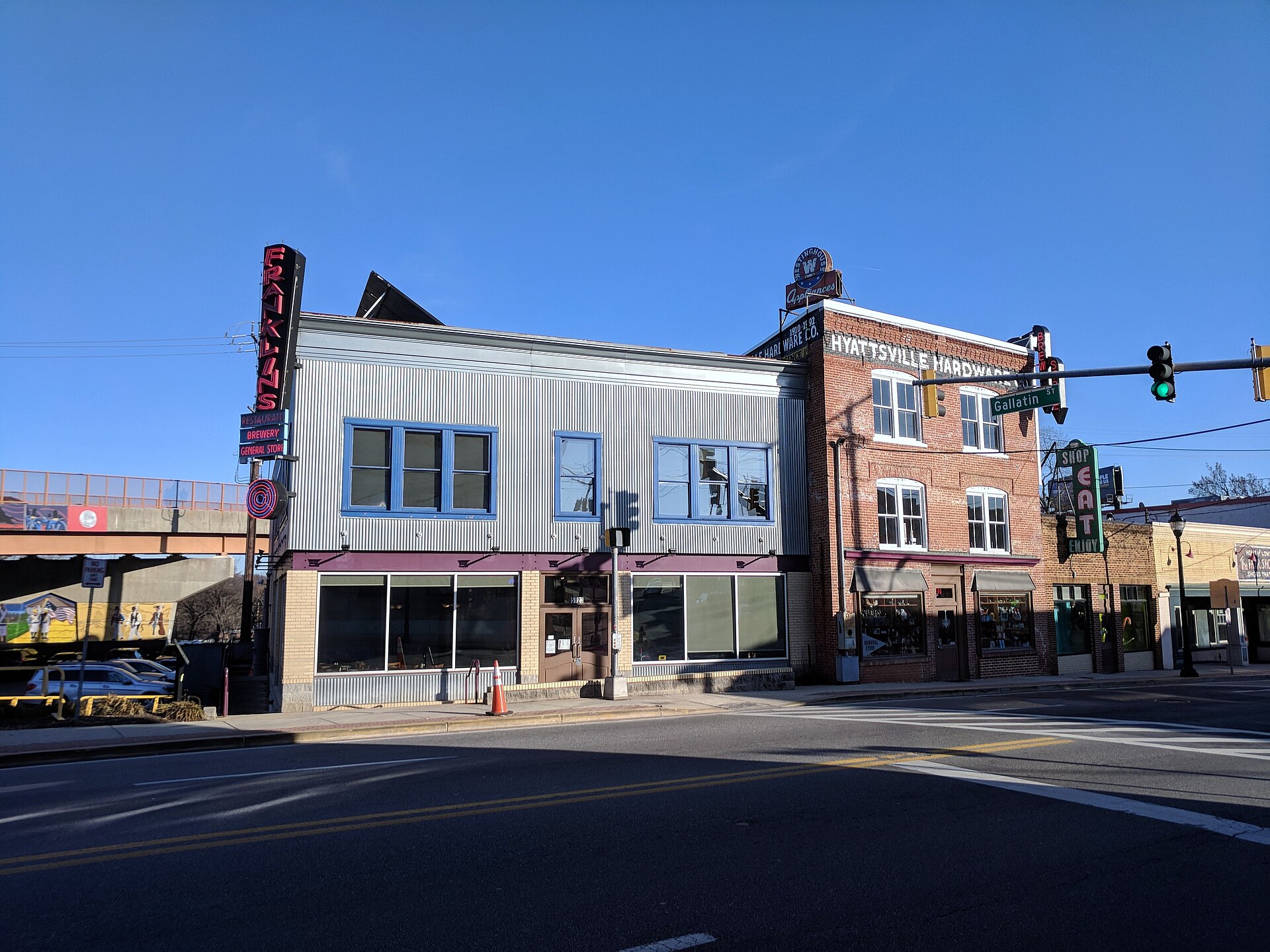 Franklin's Restaurant and Hyattsville Hardware on Gallatin Street, Hyattsville, Maryland