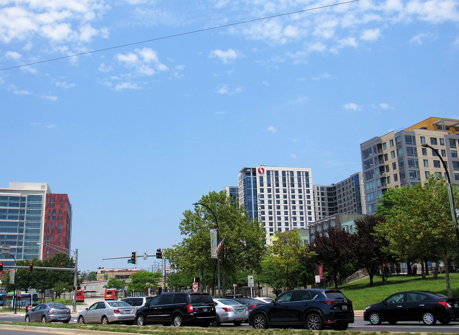 Downtown Wheaton, Maryland with new mixed-use development