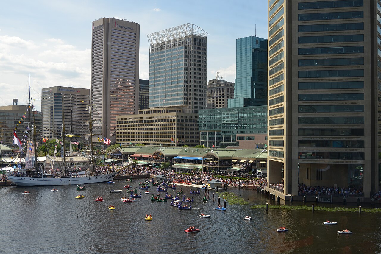 Baltimore Inner Harbor on a sunny day, Maryland