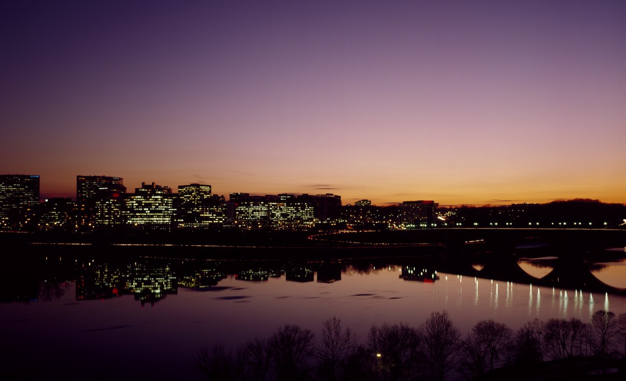 Rosslyn skyline at sunset, Arlington, Virginia