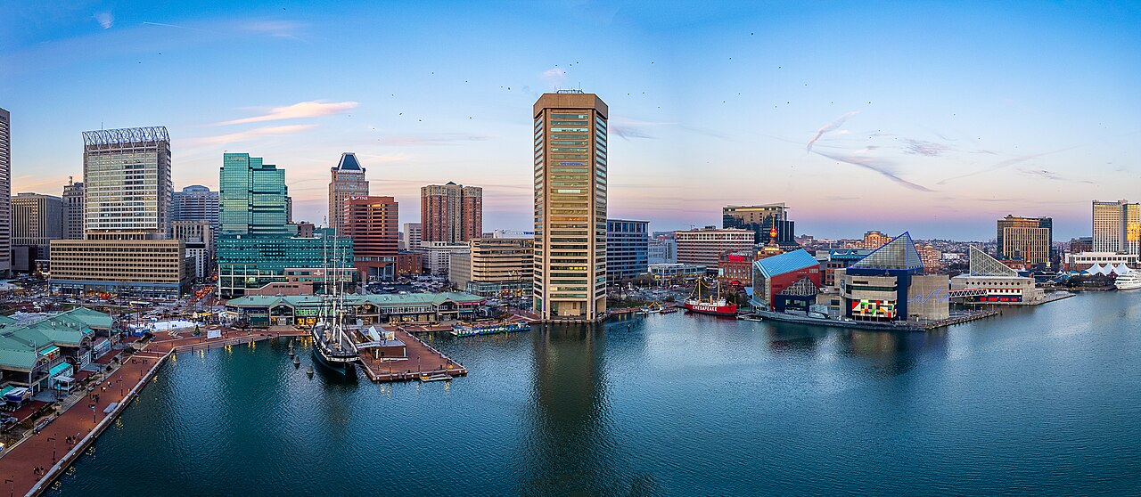 Baltimore Inner Harbor from above, Maryland